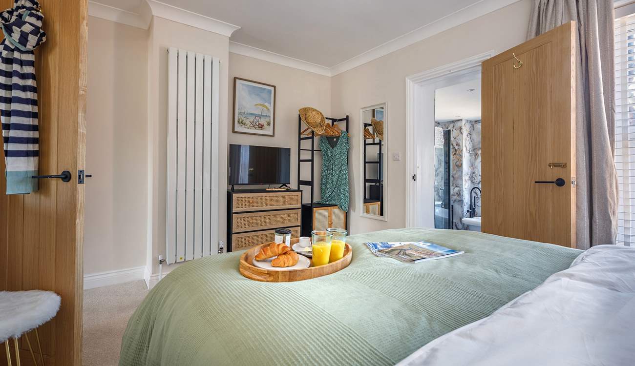 The beautiful main bedroom with luxury en suite.