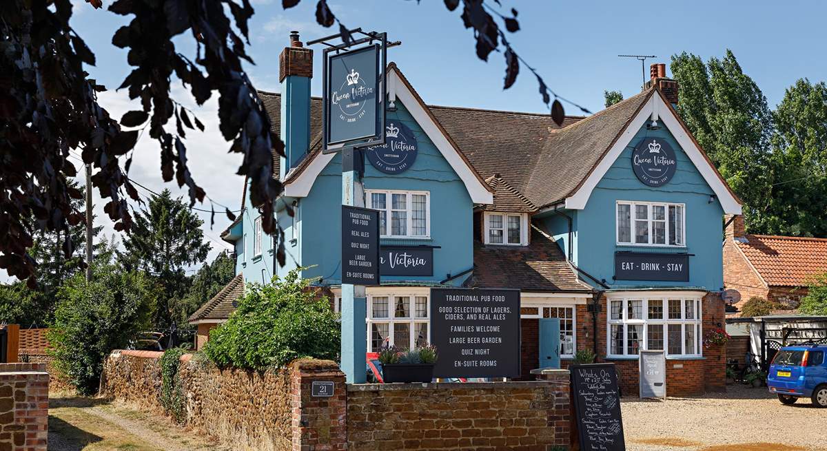 Enjoy a Pimms in the garden at The Queen Victoria, a two minute walk from the cottage. 