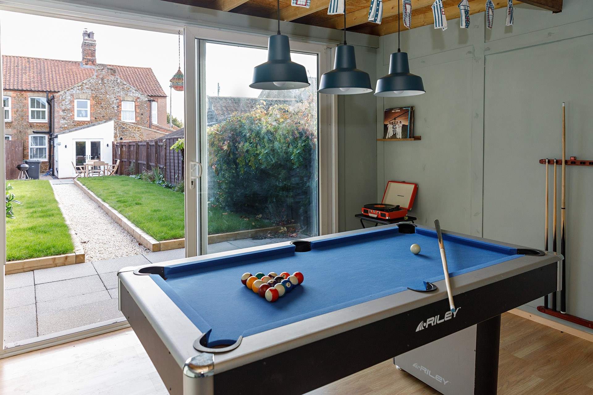 A lovely fun, light-filled space to enjoy, looking back towards the cottage.