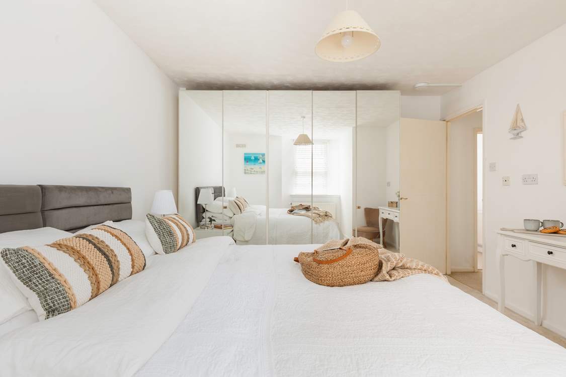 A spacious room filled with light.