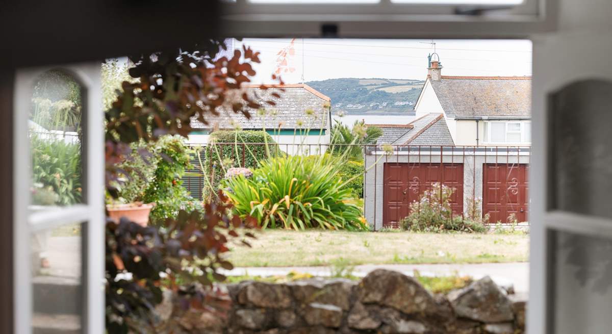 You have allocated parking across the lane, here you can see the sea view from the sitting-room.