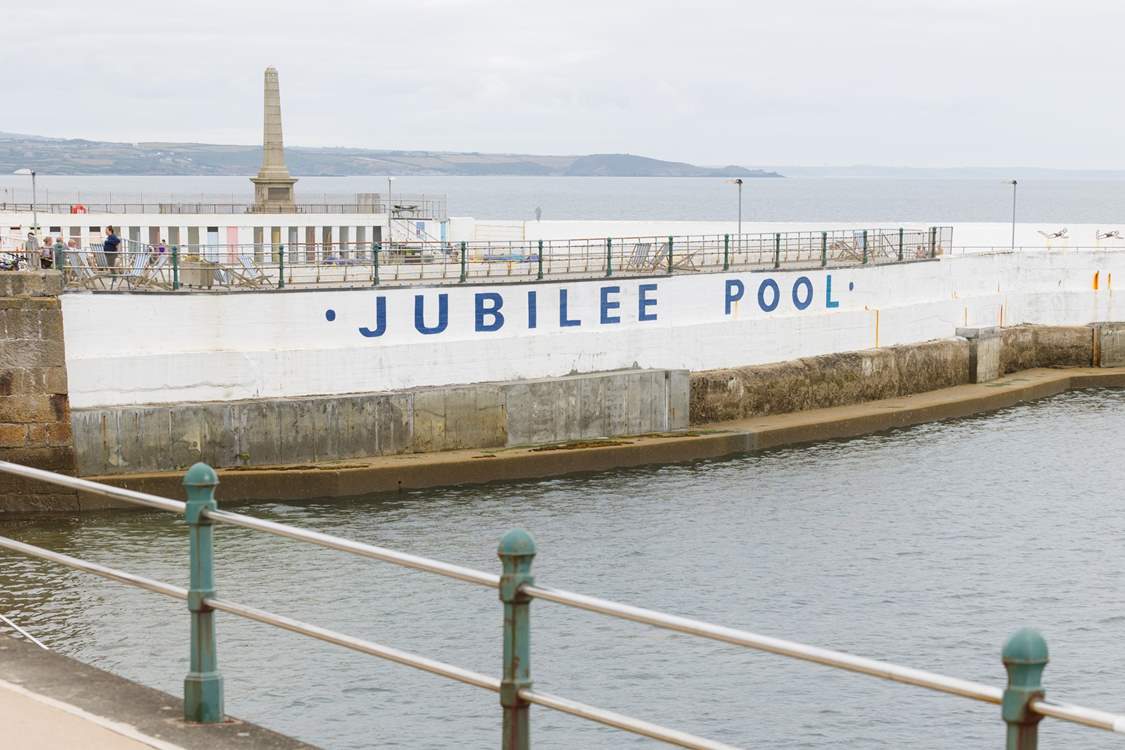 The iconic Art Deco Jubilee Pool directly opposite the apartment welcomes all the family.