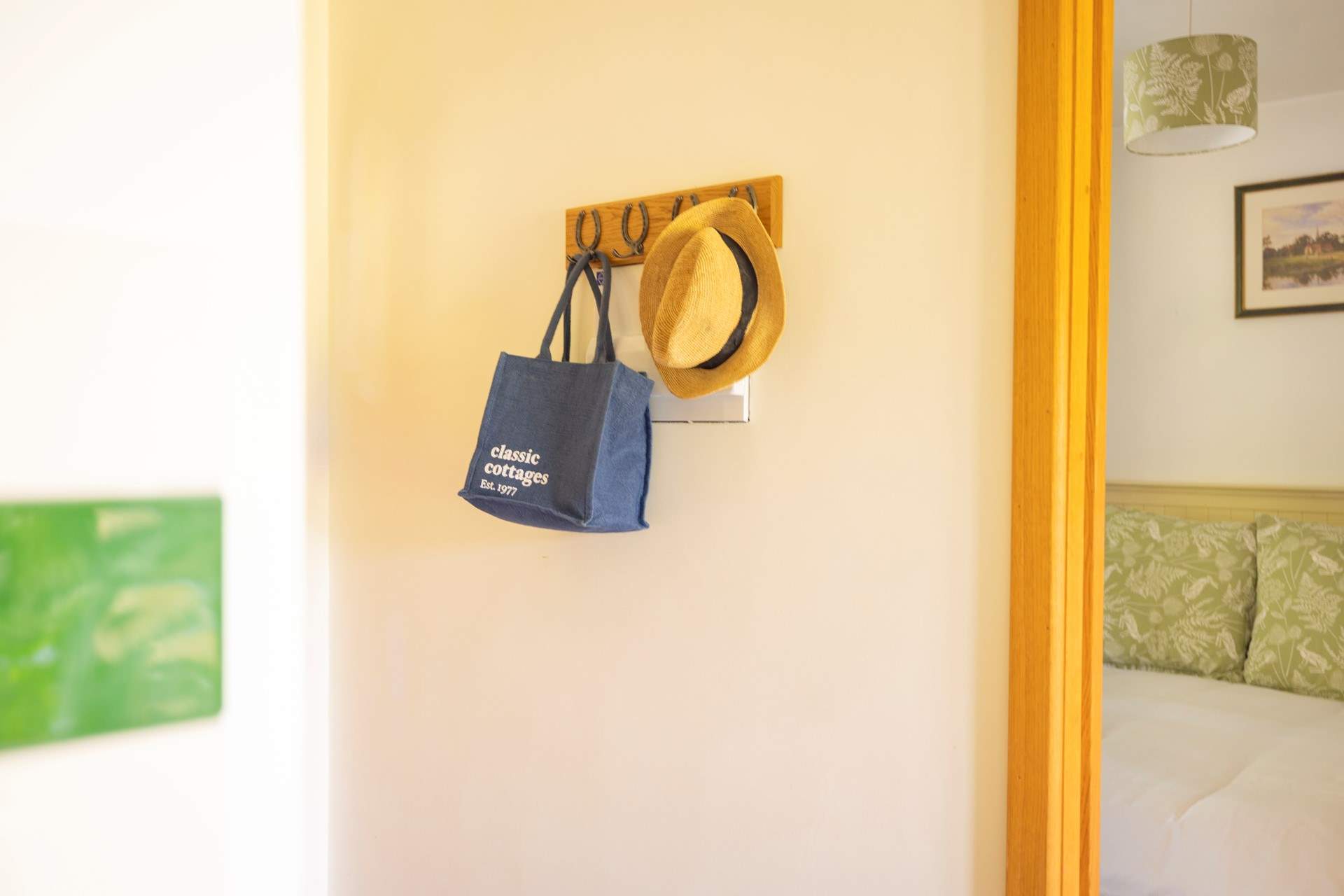 Space to hang hats and bags.