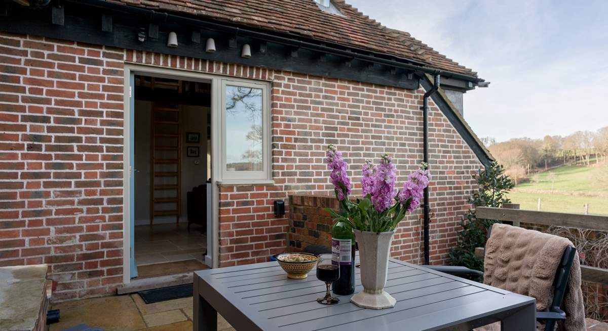 Step out to the courtyard for al fresco dining.