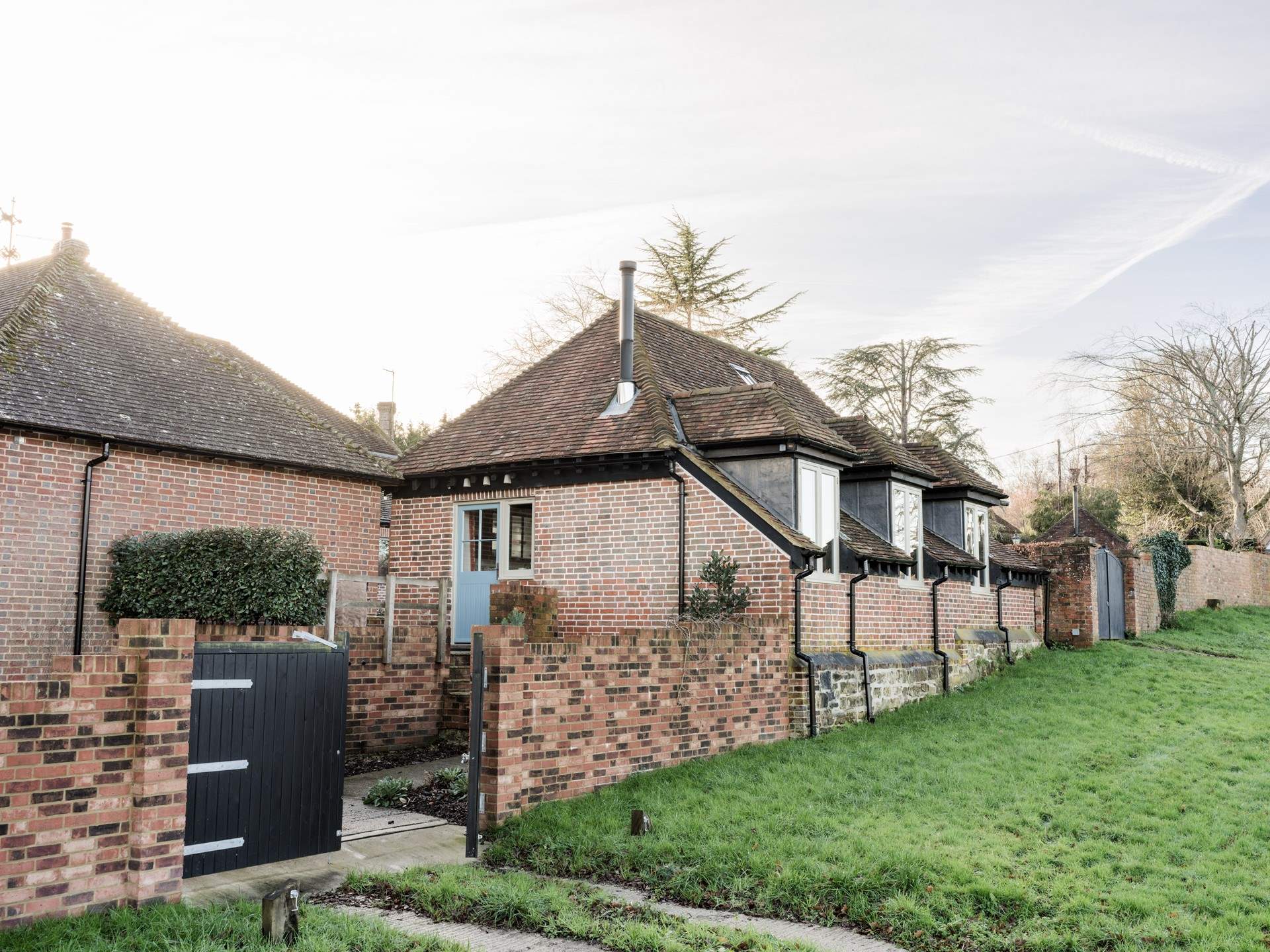 Secure parking adjacent to the barn.