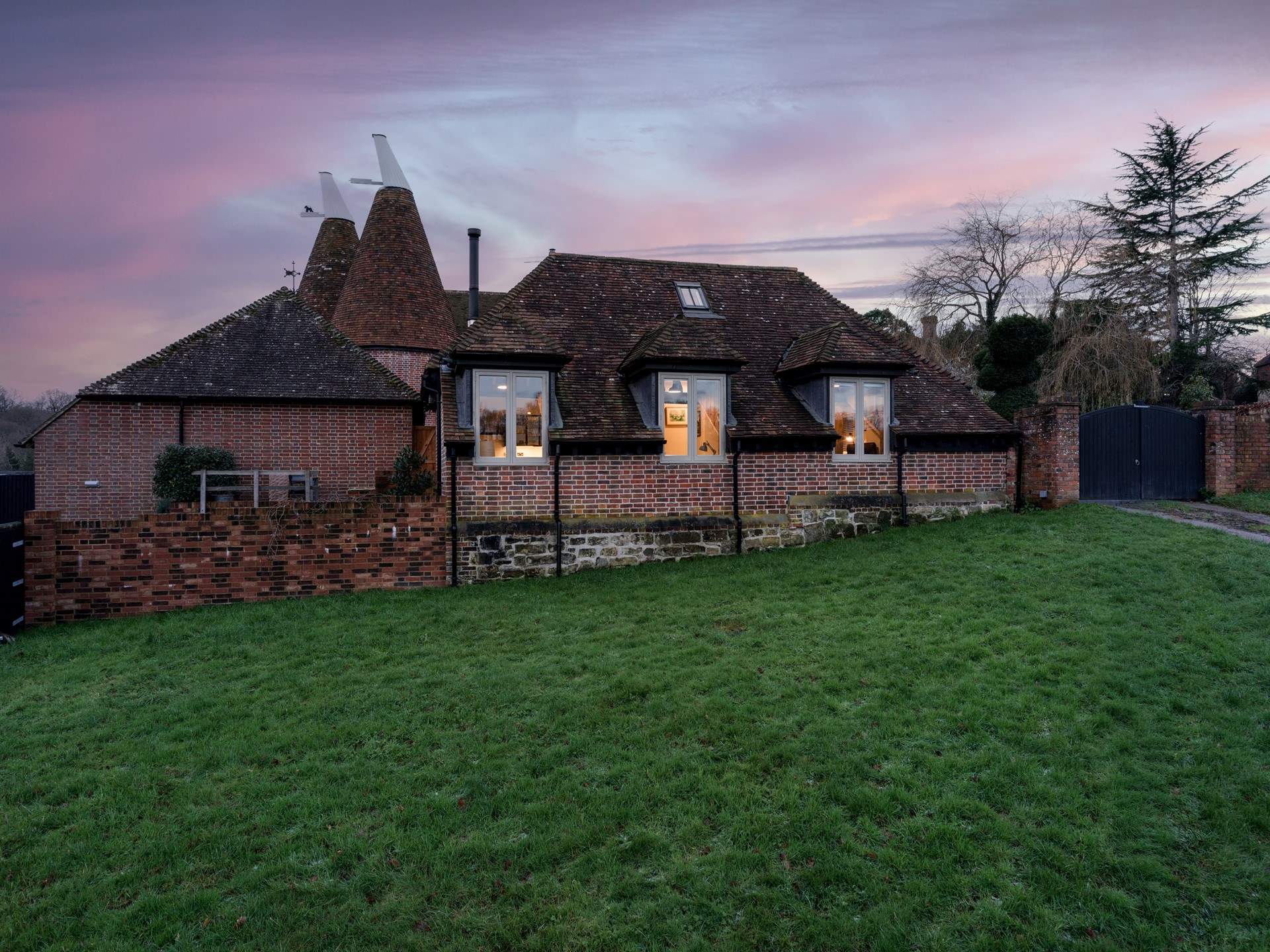 Although Nobby Nook is detached, it is close to neighbouring properties including this beautiful Oast House which can be seen in the background.