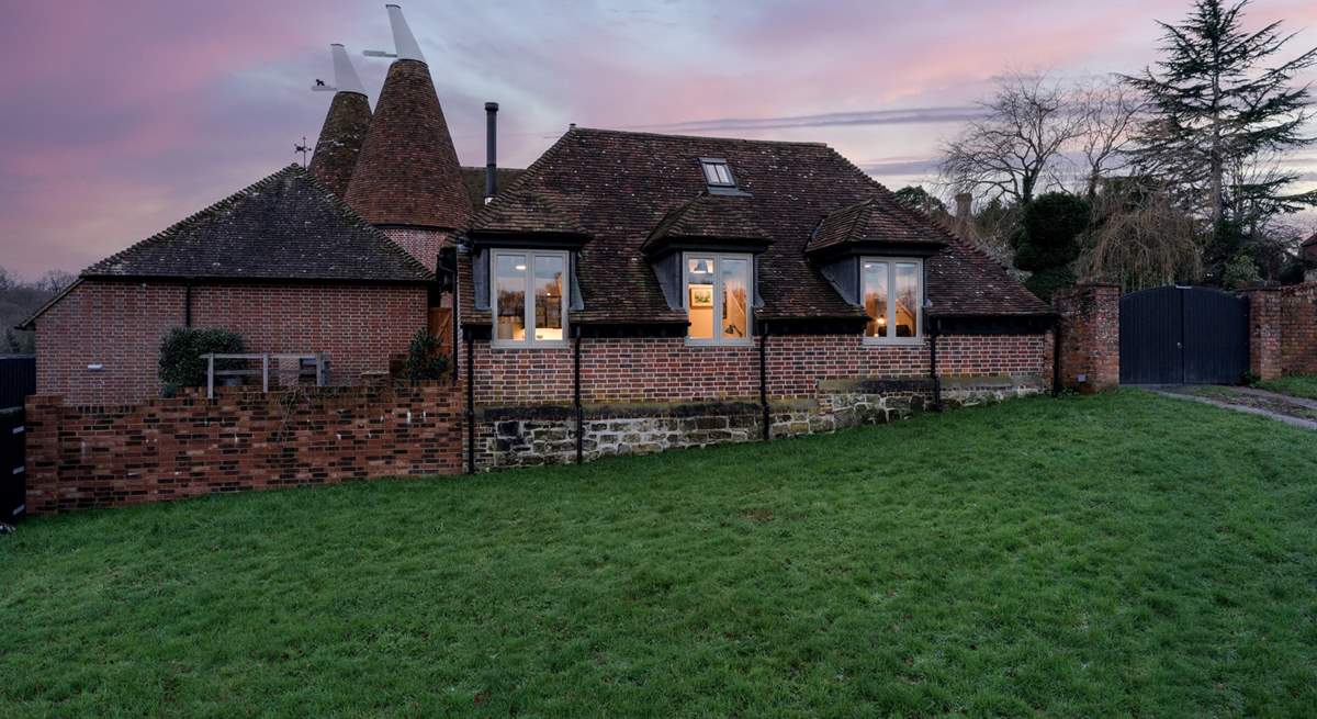 Although Nobby Nook is detached, it is close to neighbouring properties including this beautiful Oast House which can be seen in the background.