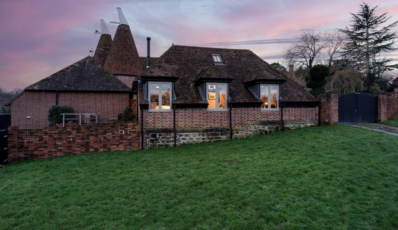 Although Nobby Nook is detached, it is close to neighbouring properties including this beautiful Oast House which can be seen in the background.