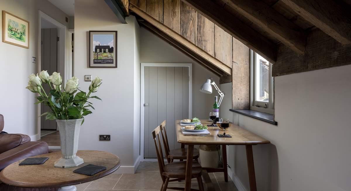 The dining space is perfect for a holiday feast.