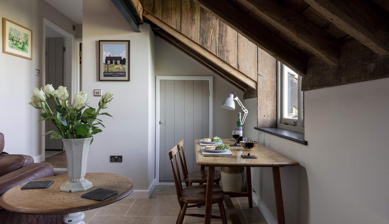 The dining space is perfect for a holiday feast.