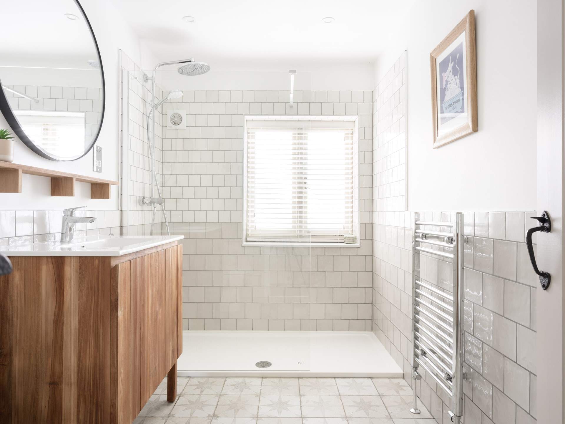 With a rainfall shower for a refreshing wake-up.