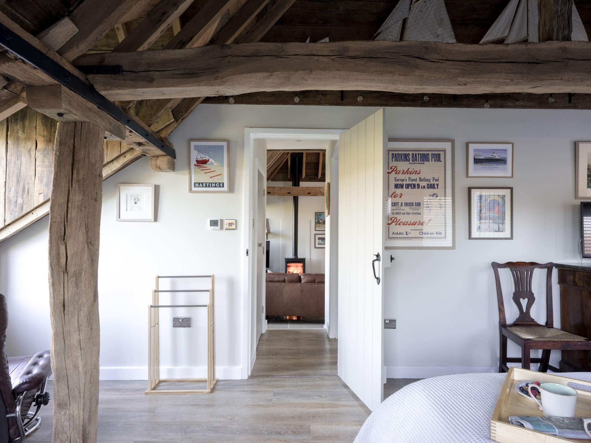 Nobby Nook is adorned with rustic beams.