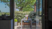 Alfresco dining on the patio.
