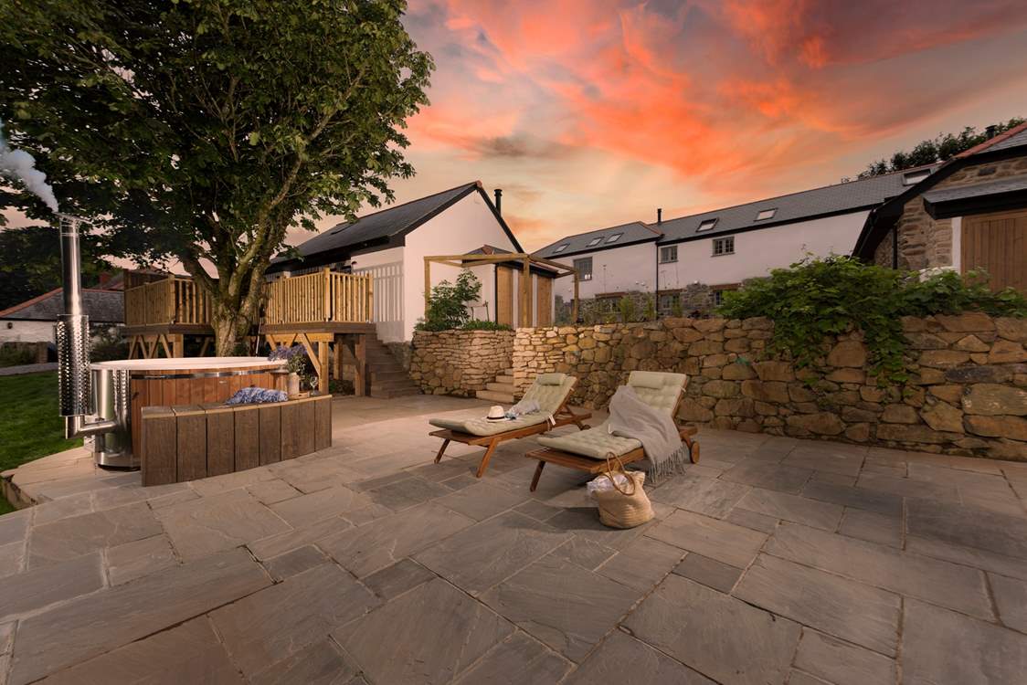 The spa area at twilight is a magical experience.