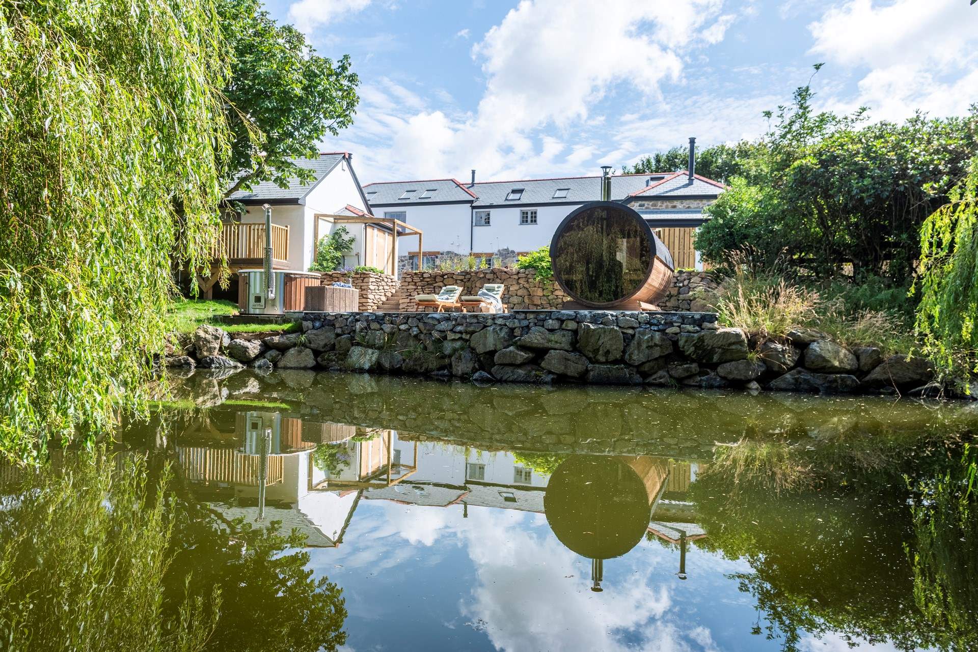 The shared wild swimming pond is available for your entire stay.