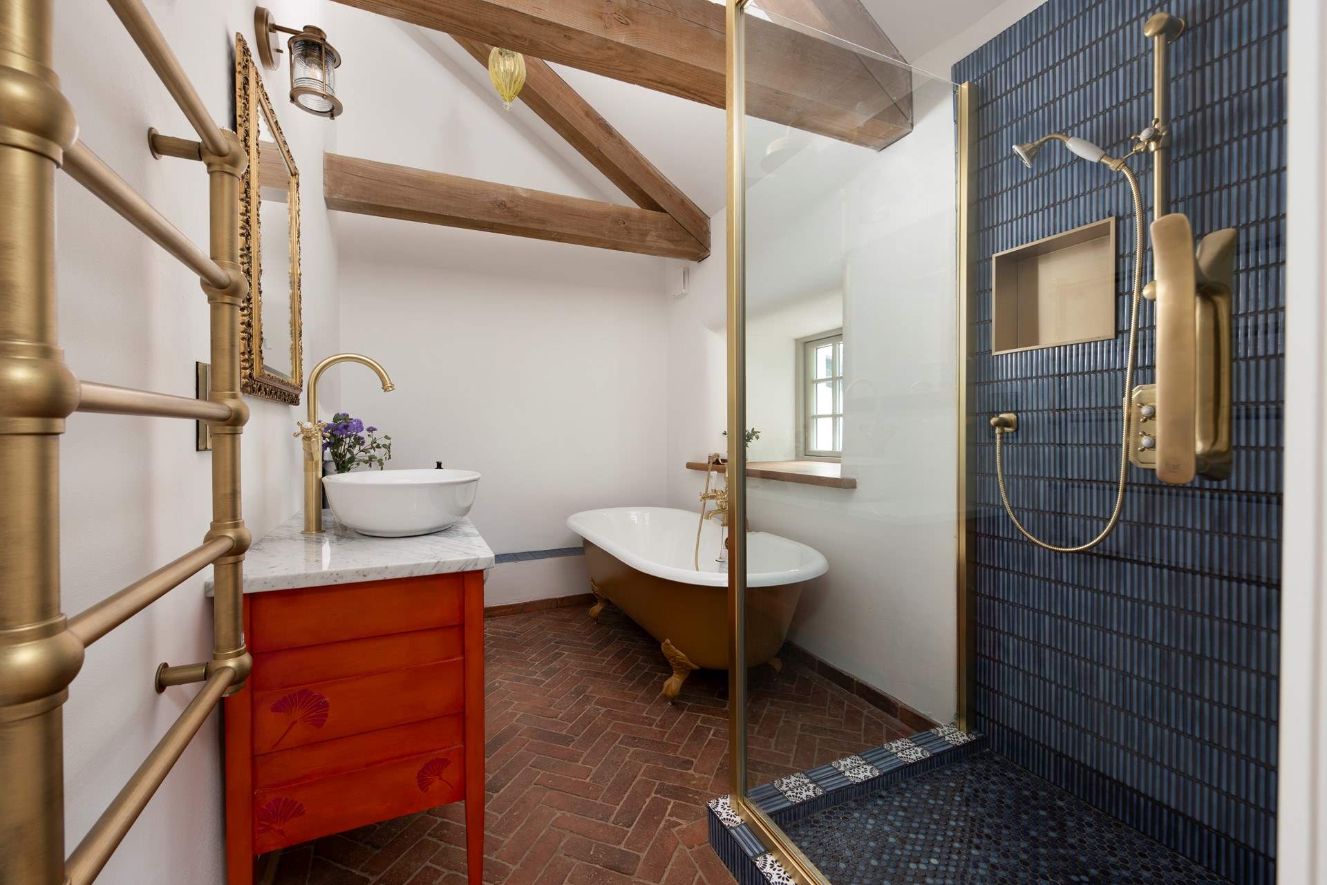 Carefully created bathing space boasts spa-like serenity.