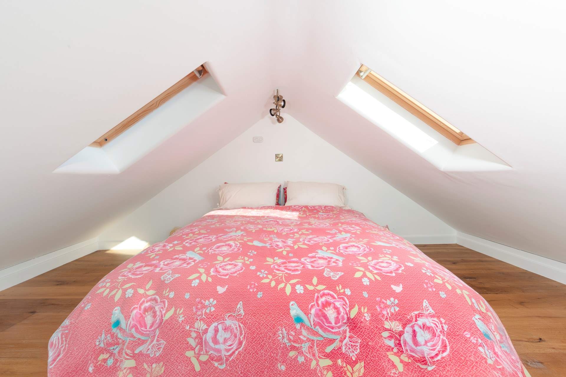 Take care under the low ceilings in the mezzanine bedroom.