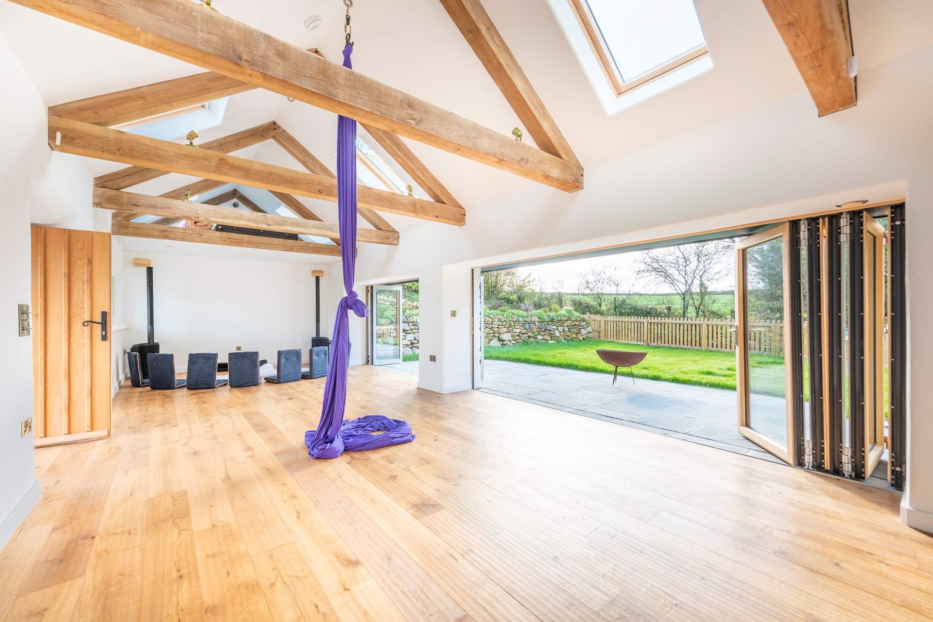 It is a hybrid space for yoga/acrobatics.