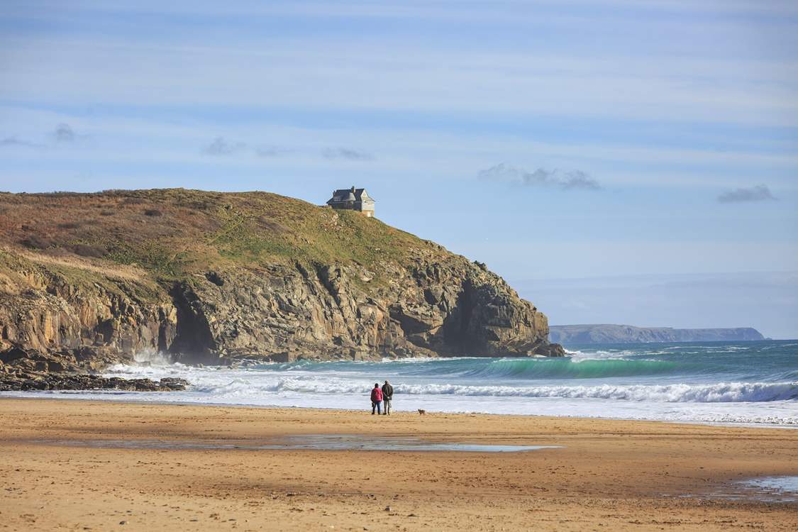 The beautiful beach at Praa Sands, the perfect spot for a family day out, within walking distance of the property.