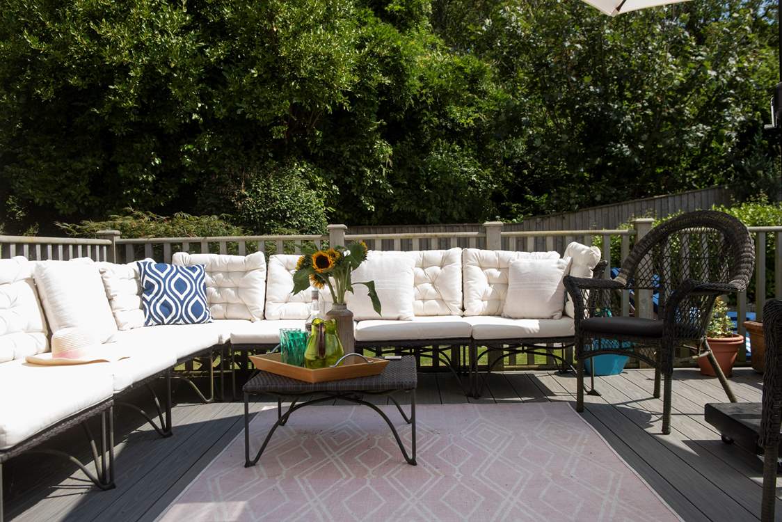 The poolside lounge space, for whiling away a midsummer afternoon.