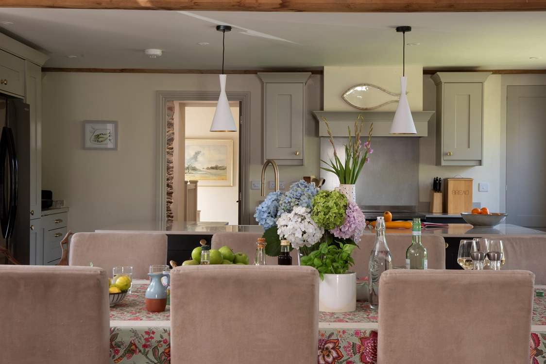 The kitchen and dining-area is a sociable, open plan design.