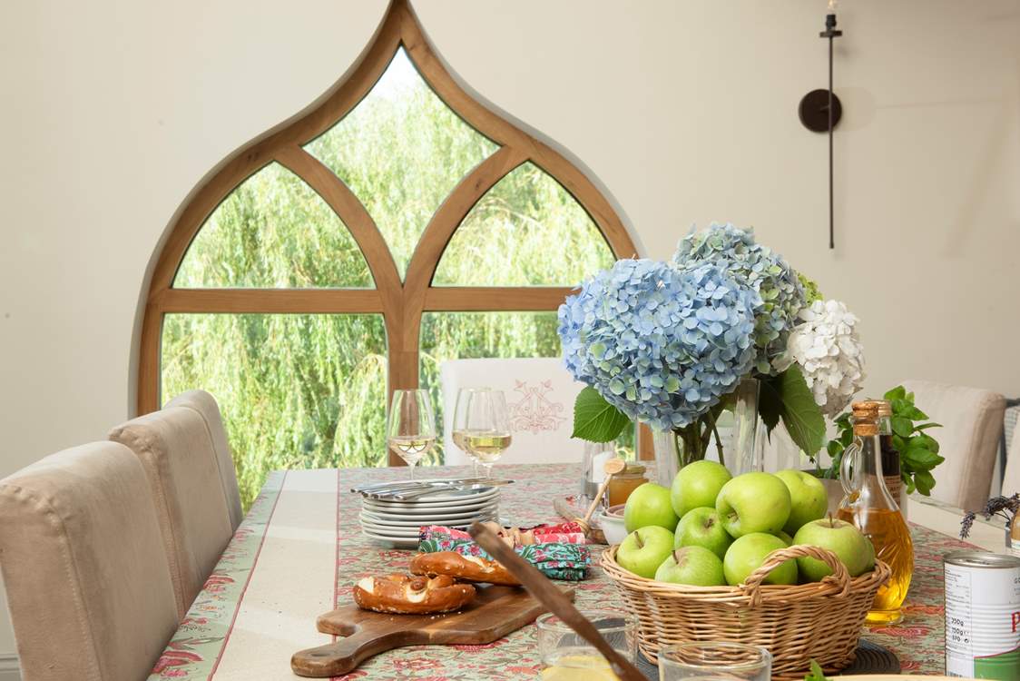 This bespoke window frames the magnificent backdrop.