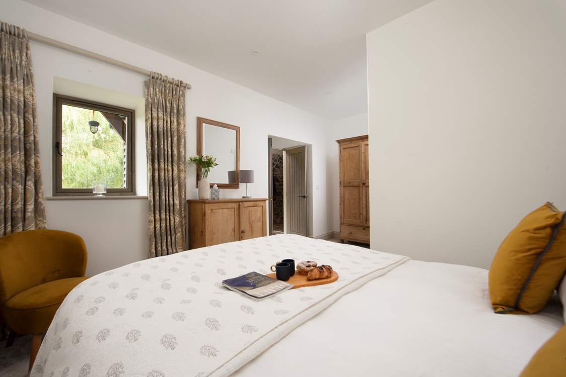 Plenty of space, and a lovely view of the willow tree.
