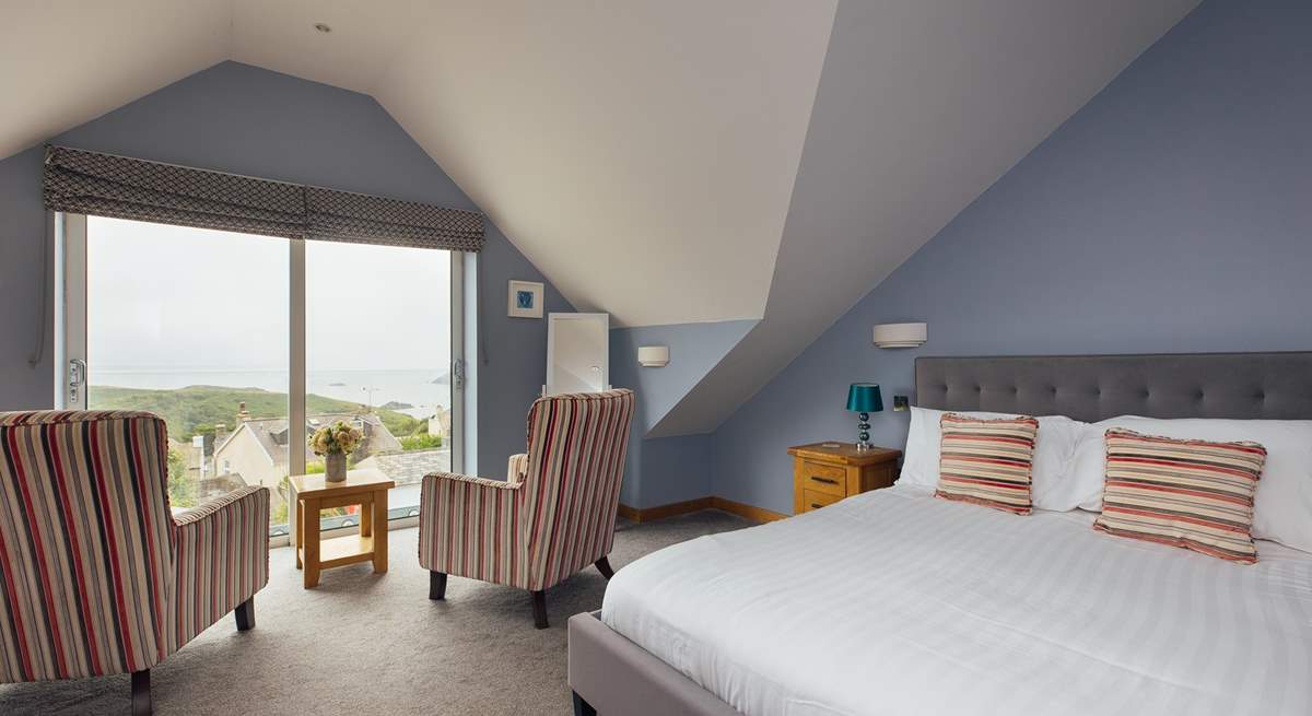 Unending sea views across St Brides Bay from the principal bedroom on the second floor. 