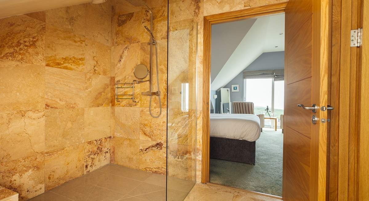 Fabulous walk-in shower. 