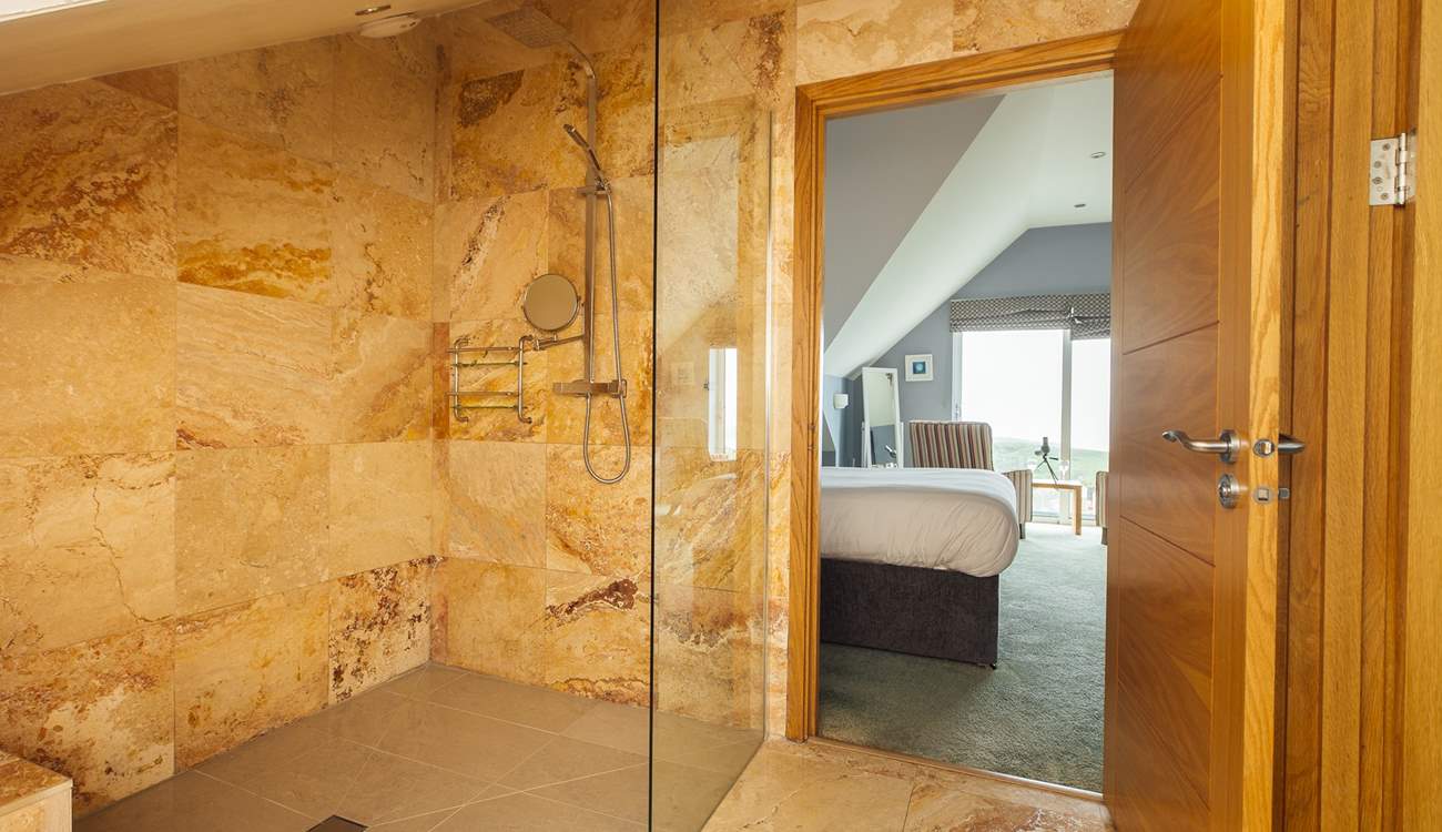 Fabulous walk-in shower. 