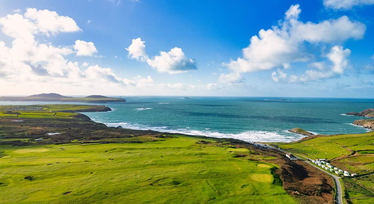 Spectacular Whitesands beach near St Davids. Take lunch in the cafe there.