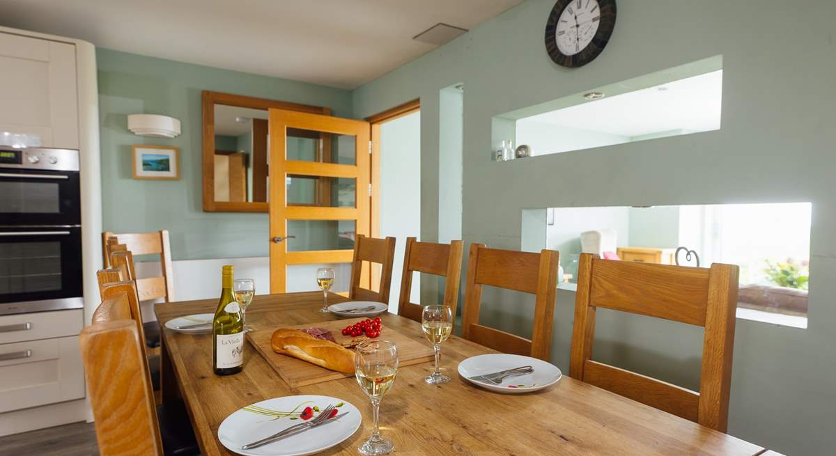 The sitting-room is just off the dining-area. 