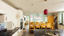 Plenty of room for everyone in the open plan kitchen/dining area with access to the rear garden.