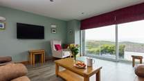 Spacious room with a gorgeous view. Slide open the large doors of the Juliet balcony to take in the fresh sea air. 