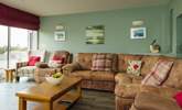 Big, comfy sofa, ideal for relaxing after a fun day exploring the Pembrokeshire coast.  - Thumbnail Image