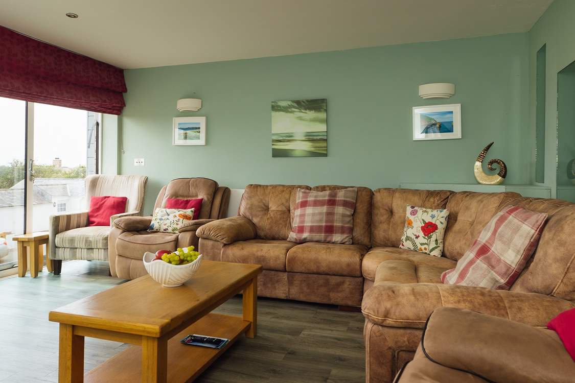 Big, comfy sofa, ideal for relaxing after a fun day exploring the Pembrokeshire coast.