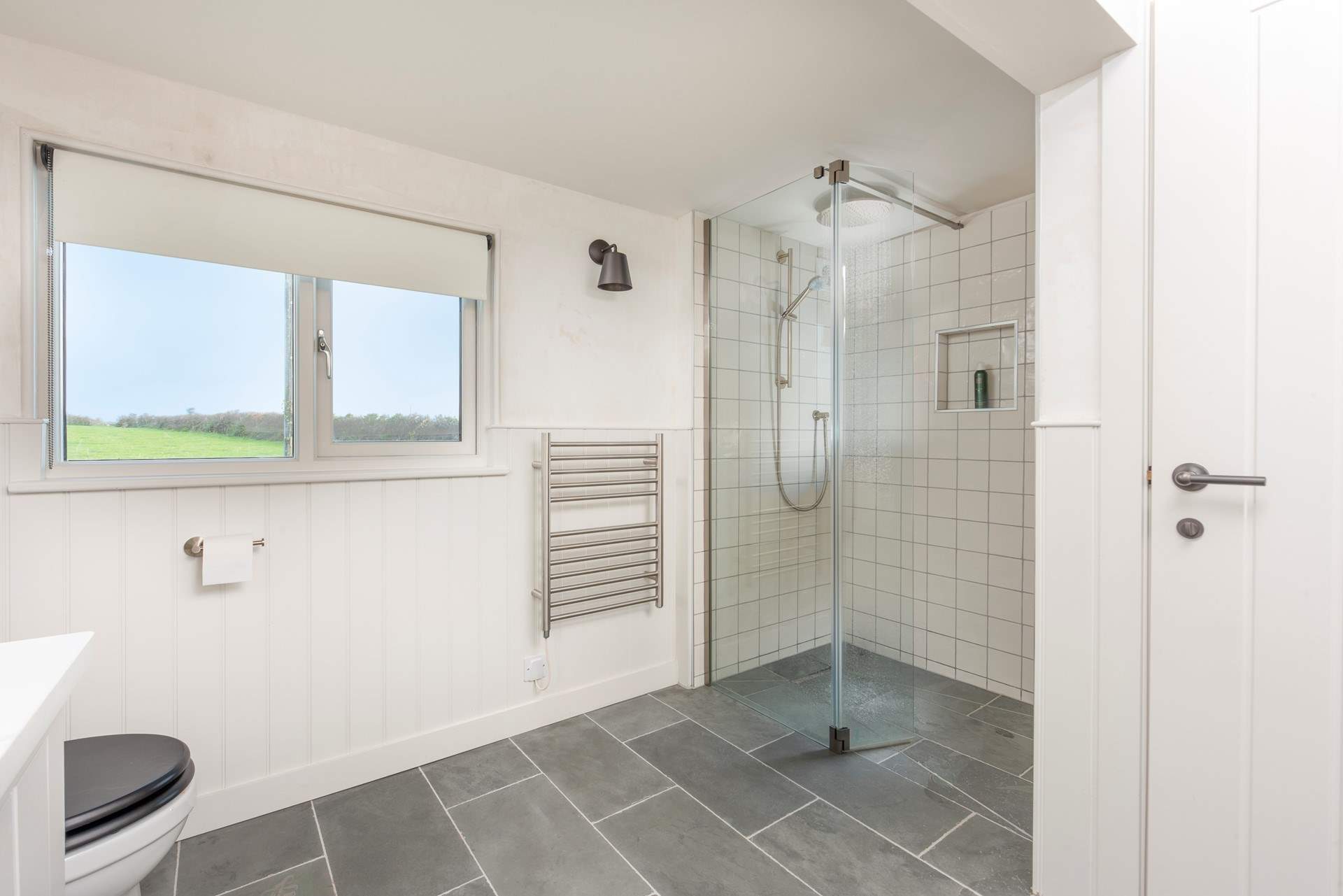 There is also a shower in the bathroom.