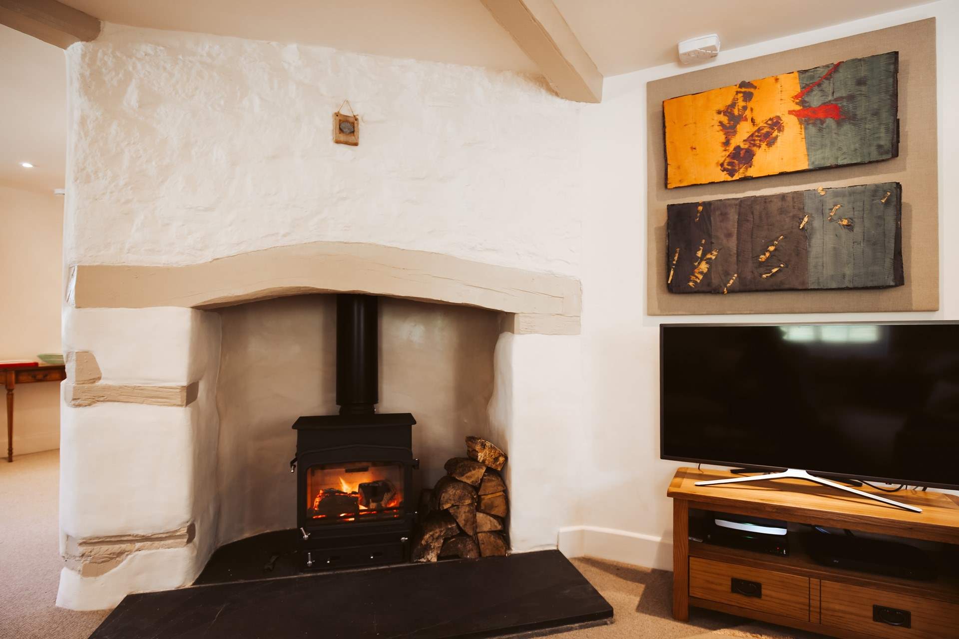 The glowing wood-burner is such a great feature on those chillier evenings.