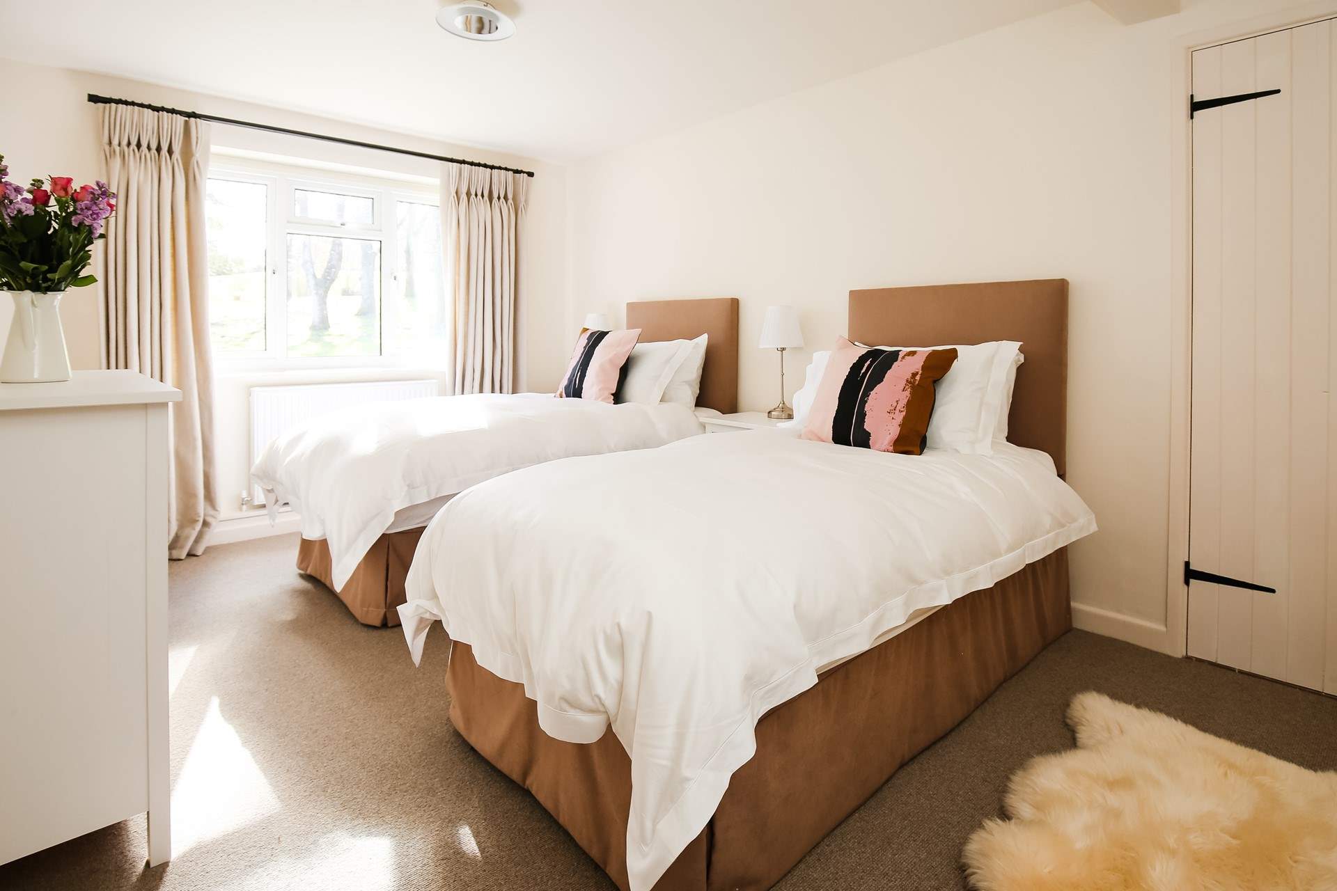 Bedroom 2 offers this sumptuous twin bed set-up.