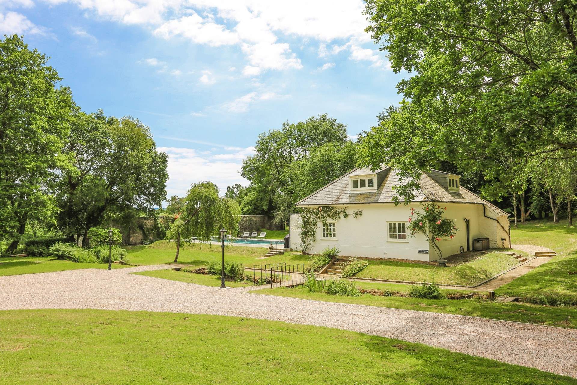 Follow the driveway to the left into your designated parking area.