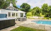 The glorious swimming pool, hot tub and superb rolling countryside setting makes holidaying at this beautiful cottage rather special. - Thumbnail Image