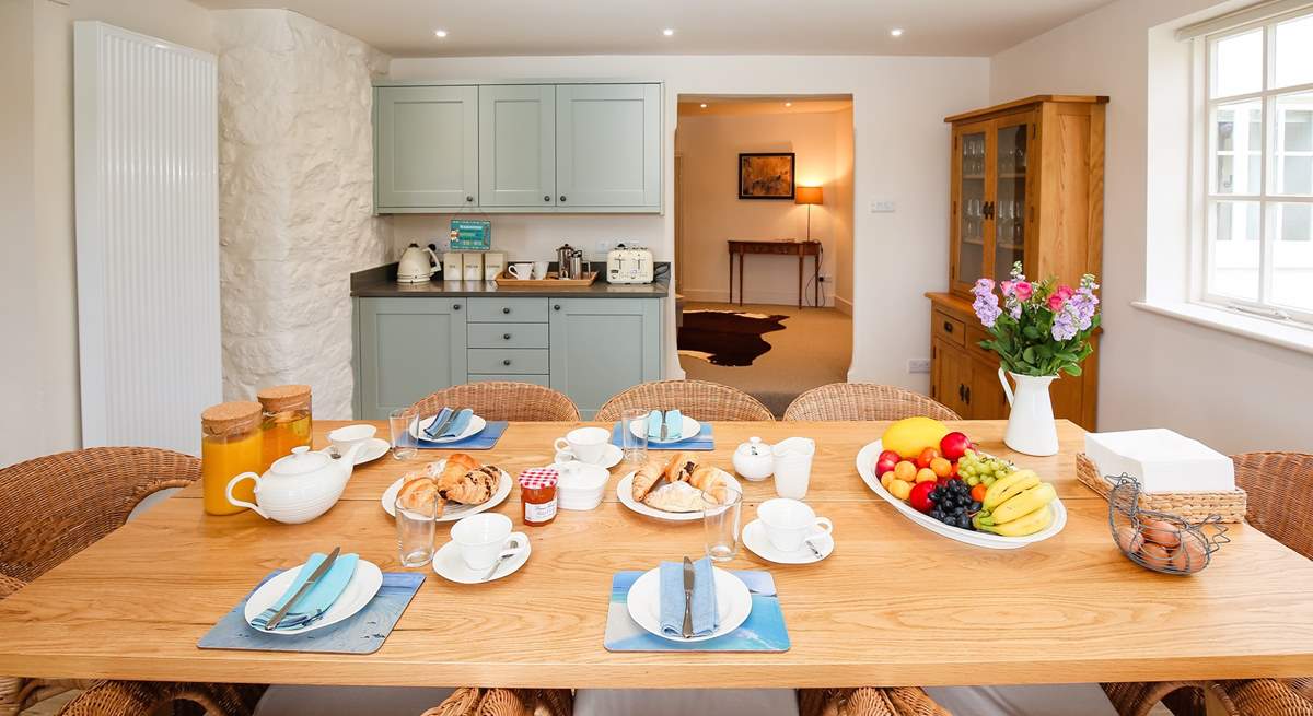 The kitchen table is the perfect spot to enjoy a hearty breakfast before a day of fun and games.