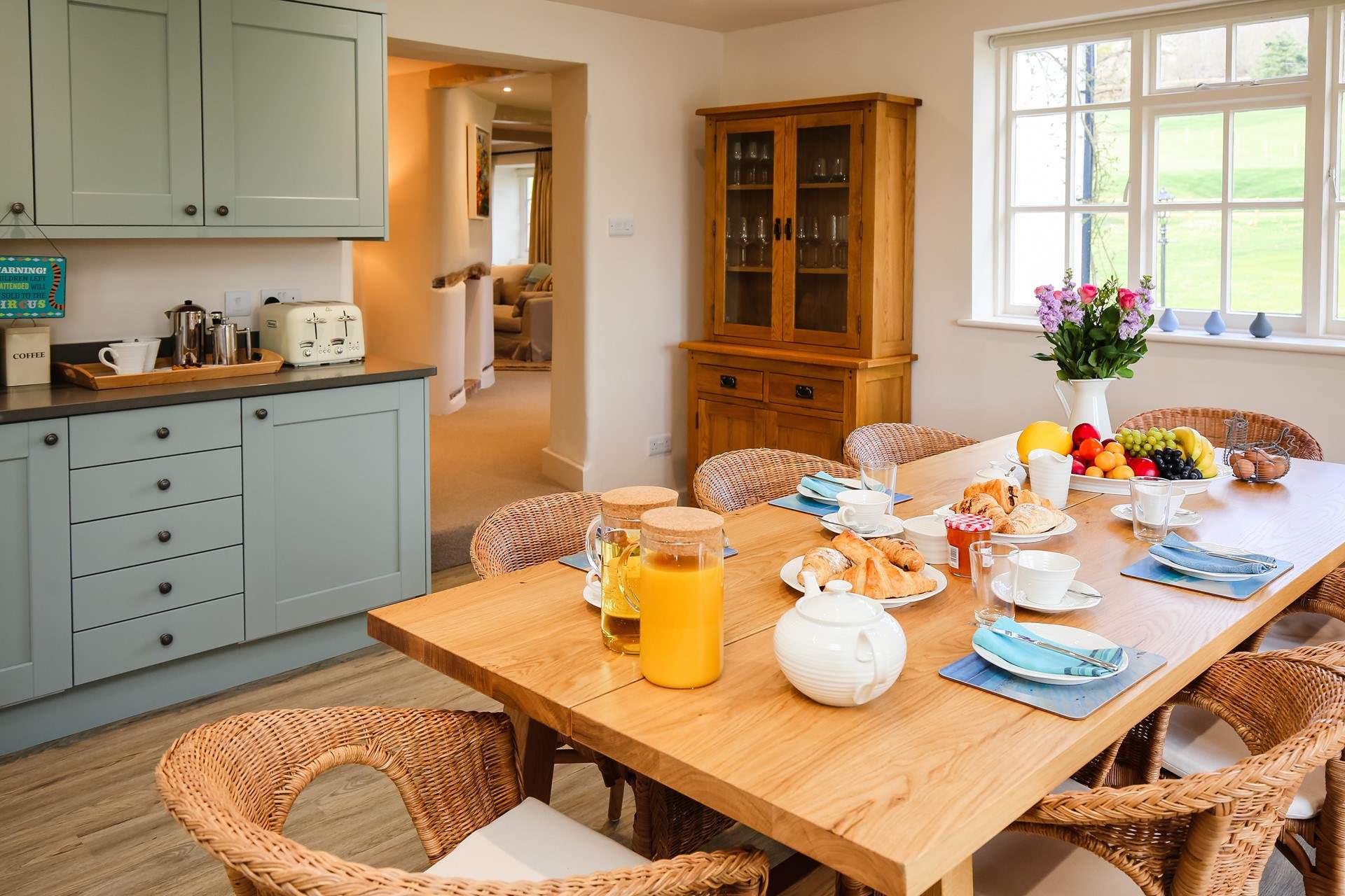 Peeking through from the kitchen/dining-area to the sitting-room beyond.
