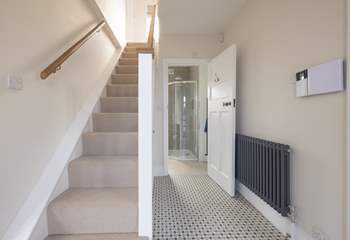 Stairs lead to the first floor.