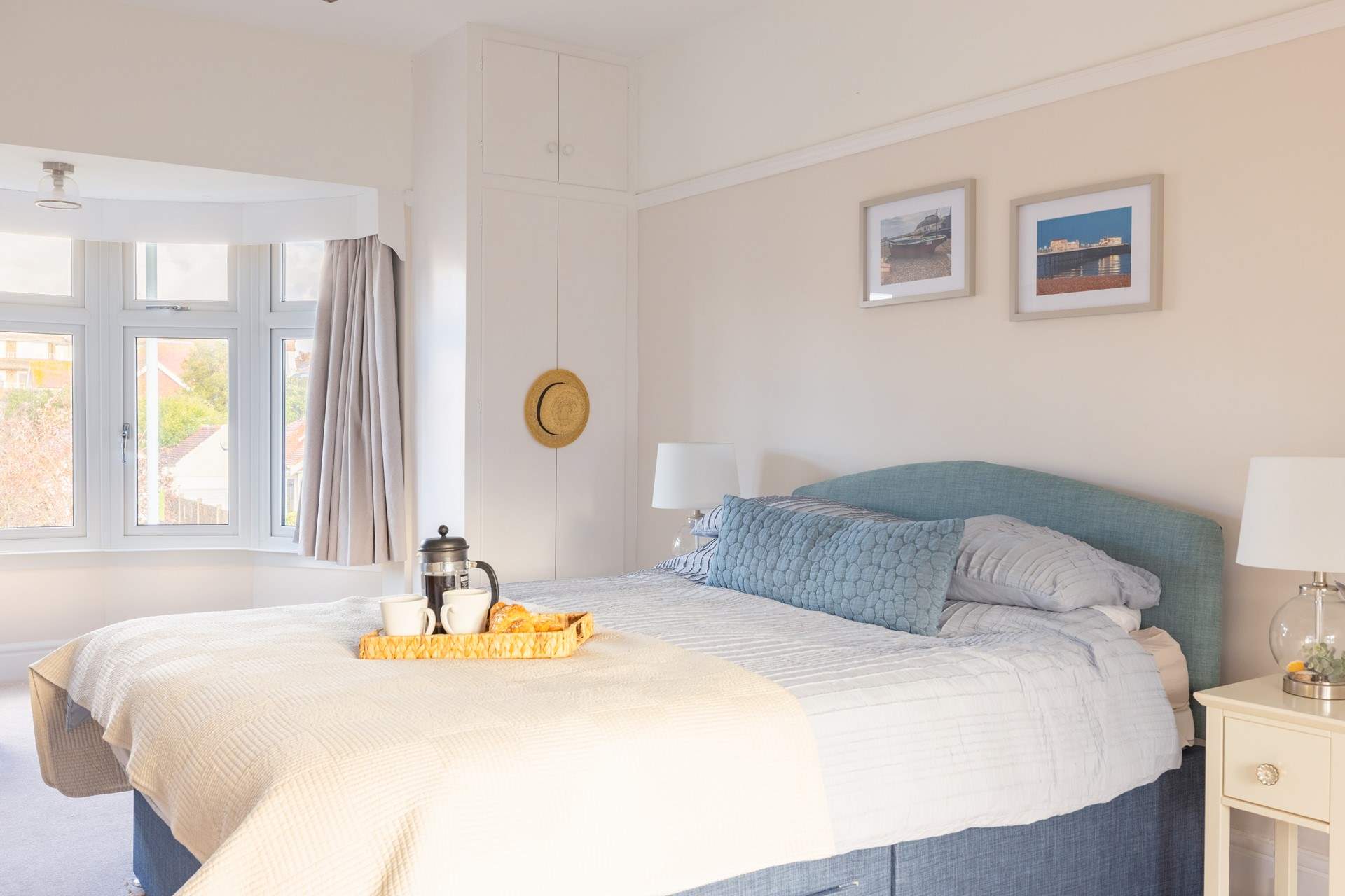 This spacious king-size double bedroom is a nice place to retreat at the end of the day.