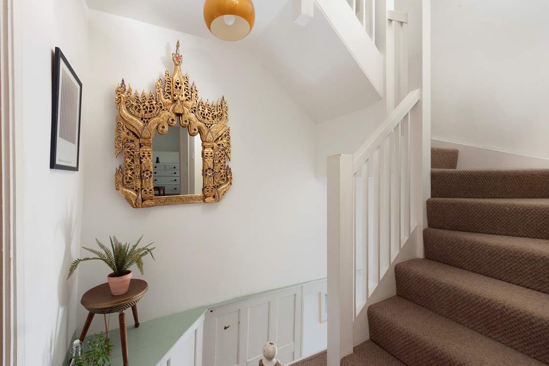 Up the stairs to the main bedroom.