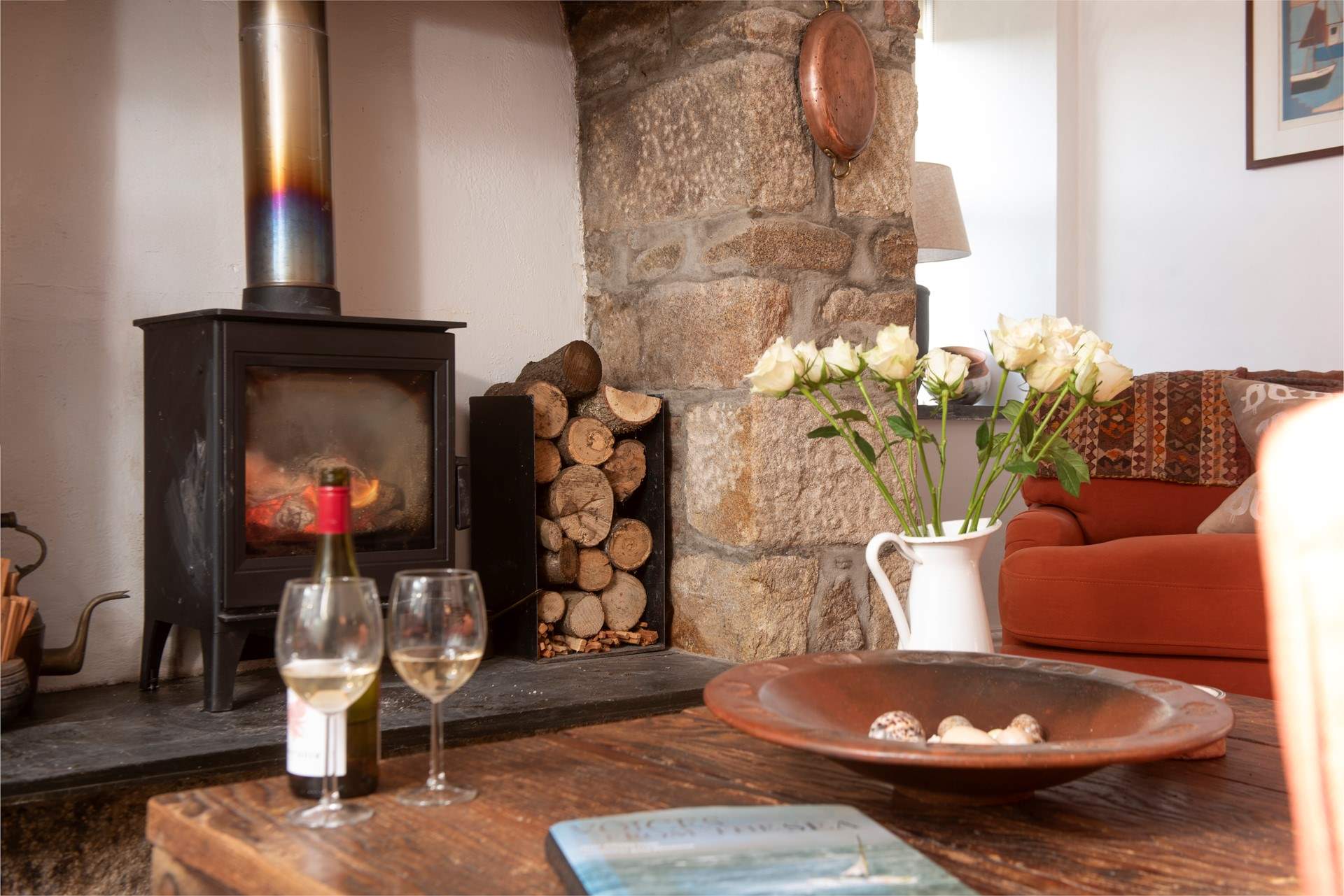 Cosy up by the wood-burner.