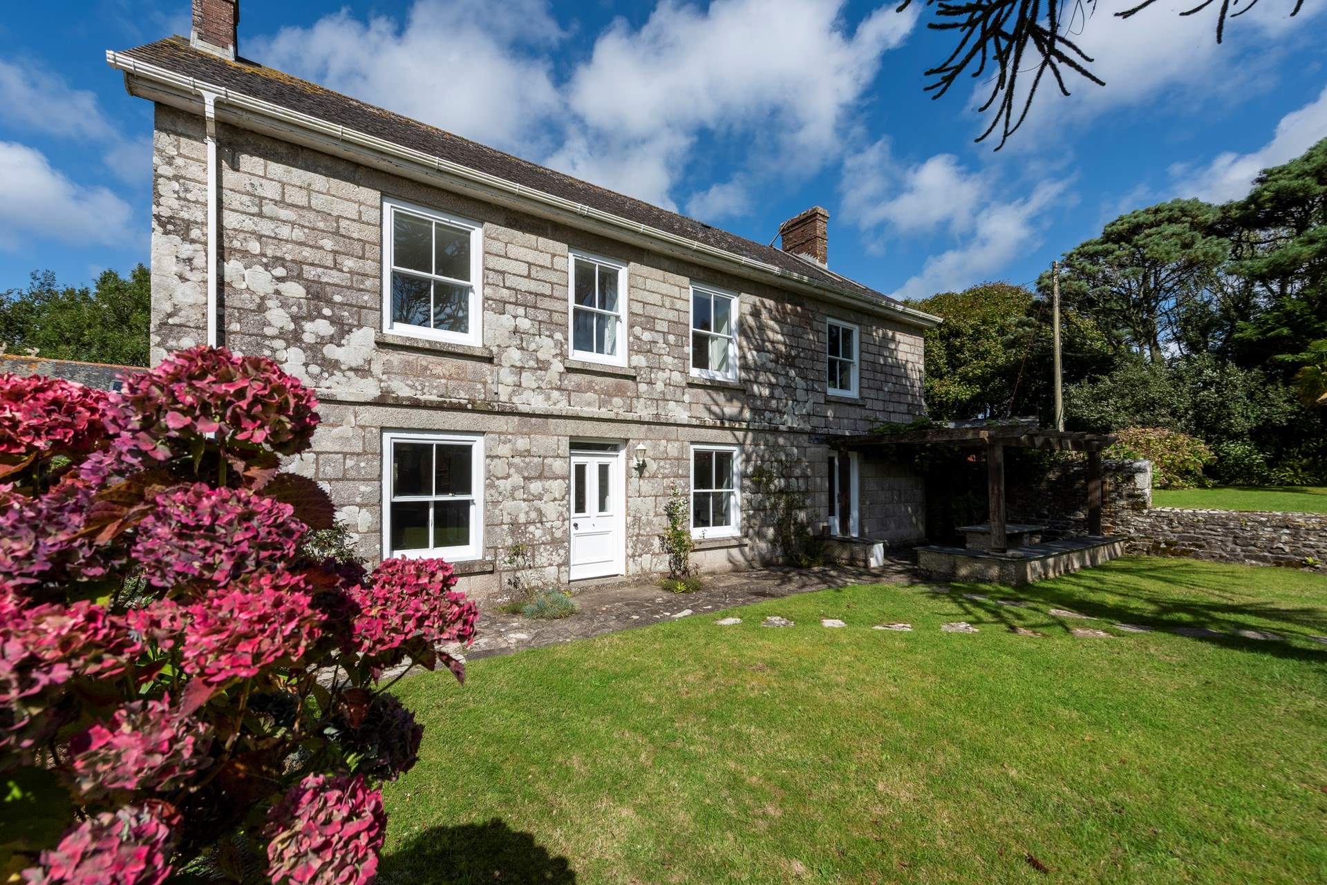 This farmhouse exudes rustic charm.