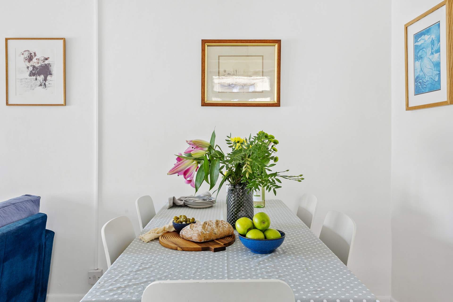 The dining-area has space for all guests to gather around.