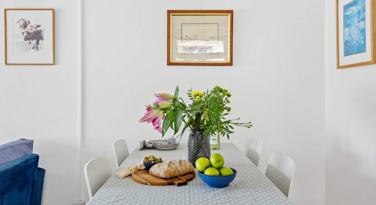 The dining-area has space for all guests to gather around.